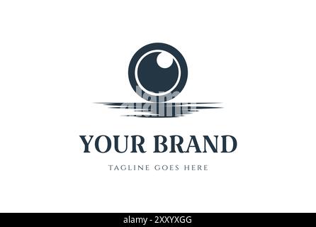 Sunset Sunrise Eye Camera Lens for Photography Logo Design Vector Stock Vector