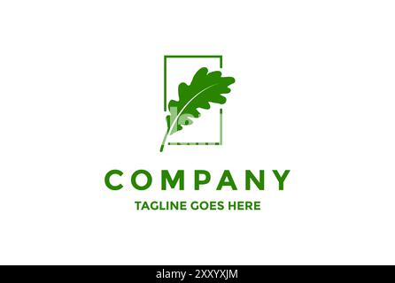 Simple Minimalist Oak Leaf Logo Design Vector Stock Vector