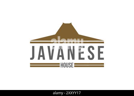 Simple Minimalist Traditional House from Central Java Logo Design Vector Stock Vector