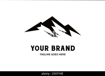 Simple Minimalist Ice Snow Mountain or Iceberg Logo Design Vector Stock Vector