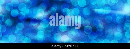 Festive electric blue bg with overlay circle seamless pattern and grainy texture. Cobalt festive abstract vector background with gradient mesh and glo Stock Vector