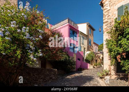 Collioure (south of France): lane in the Old Town Stock Photo