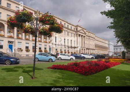 England, Gloucestershire, Cheltenham, The Promenade, Municipal Offices and Gardens dating from 1840. Stock Photo