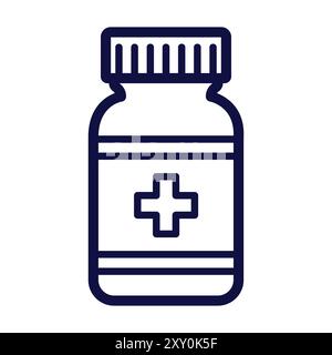 Pills packaging outline. Medical icon. Vector illustration isolated on white background. Stock Vector