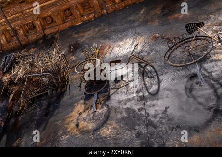 October 12, 2022. Anselm Kiefer's painting series titled These Writings, When Burned, Will Finally Cast a Little Light exibited at Palazzo Ducale in V Stock Photo