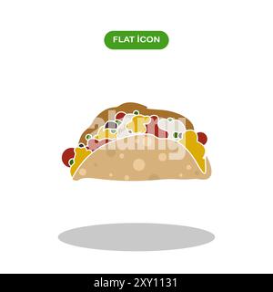 Taco icon. Mexican food concept. Vector illustration. Stock Vector