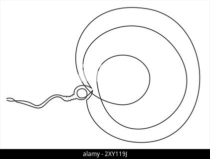 fertilization icon. Detailed icon of parts of human organs icon. Vector continuous line. Stock Vector