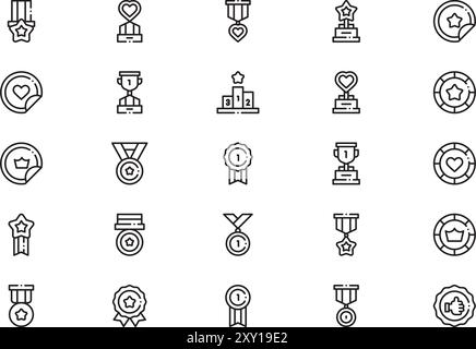 Rewards and badges icons collection is a vector illustration with ...