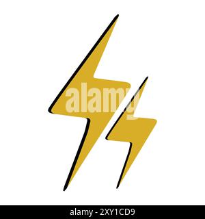 Neon lightning flash icon. Lightning Bolt Icons. Neon thunder bolt sign, electrical discharge Stock Vector