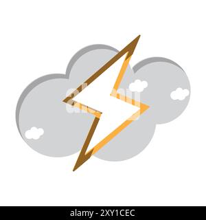 Neon lightning flash icon. Lightning Bolt Icons. Neon thunder bolt sign, electrical discharge Stock Vector