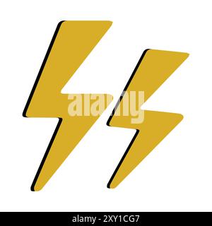 Neon lightning flash icon. Lightning Bolt Icons. Neon thunder bolt sign, electrical discharge Stock Vector