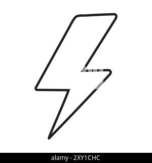 Flash lightning bolt icon. Electric power symbol. Power energy sign, vector illustration, Easily editable Stock Vector