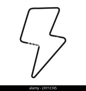 Flash lightning bolt icon. Electric power symbol. Power energy sign, vector illustration, Easily editable Stock Vector