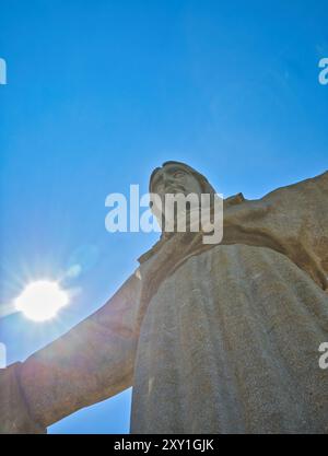 Statue of Christ at the Sanctuary of Christ the King (Santaurio de Cristo Rei), Almada, Lisbon, Portugal Stock Photo