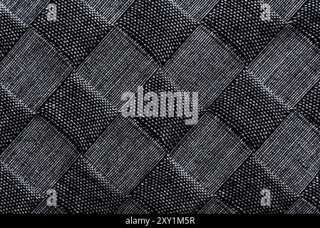 Black and white checkered fabric. Checkered material. Textile Stock Photo