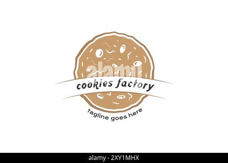 Retro Vintage Cookies Baker Bakery Label Logo Design Vector Stock Vector
