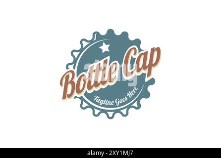 Retro Vintage Bottle Cap for Beer Beverage Drink or Food Product Logo Design Vector Stock Vector