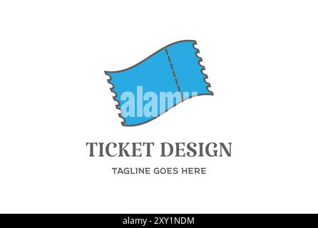 Simple Minimalist Flying Ticket Paper Logo Design Vector Stock Vector