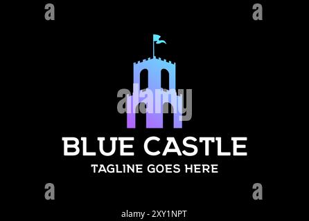 Modern Simple Minimalist Castle Logo Design Vector Stock Vector