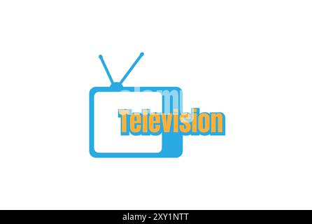 Simple Minimalist Modern TV Television Icon Logo Design Vector Stock Vector