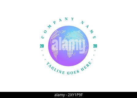 Modern World Globe Earth Map for Nation Unity Logo Design Vector Stock Vector