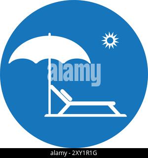 beach chair icon vector illustration logo design Stock Vector