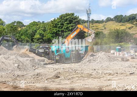 Ground work in progress for new housing in Hythe, Kent, UK Stock Photo