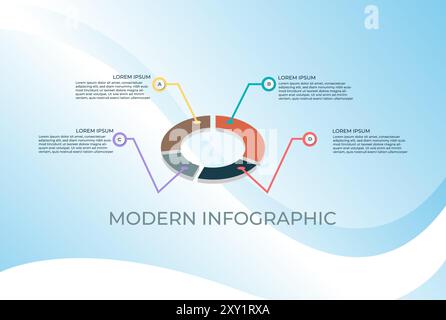 Business Data Visualization Process Chart Elements of Graph Diagram with Steps Options Parts or Processes Vector Infographics Business Template for Pr Stock Vector