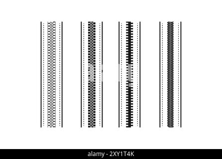 Seamless Zippers Zip for Dresses Garments Bags Fashion Clothing and Accessories Illustration Vector Stock Vector