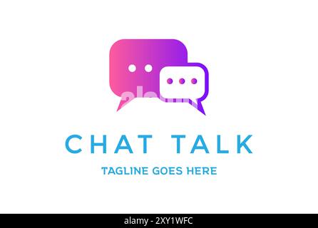 Simple Minimalist Modern Chat Talk Sign Symbol for Communication Logo Design Vector Stock Vector
