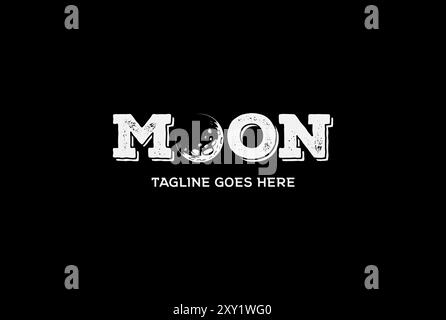 Moon Letter Text Word Font Type Typography Logo Design Vector Stock Vector