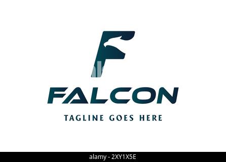 Initial Letter F for Falcon Hawk Eagle Bird Logo Design Vector Stock Vector