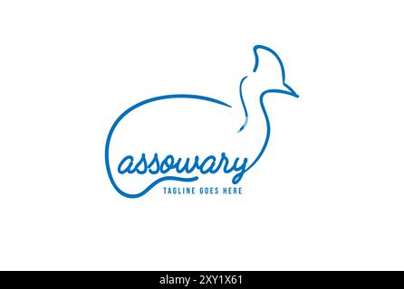 Simple Minimalist Cassowary Bird Text Type Font Word Typography Lettering Logo Design Vector Stock Vector