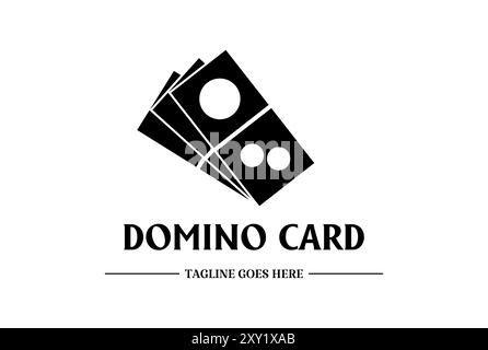 Simple Vintage Domino Card for Bet Gamble Casino Sport Club Logo Design Vector Stock Vector