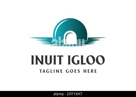 Simple Minimalist Ice Inuit Igloo House Logo Design Vector Stock Vector