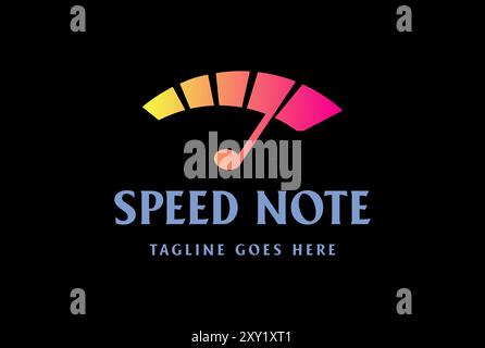 Speedometer Indicator with Music Note for DJ Logo Design Vector Stock Vector
