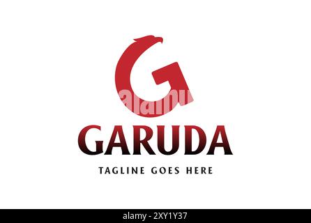Initial Letter G for Garuda Indonesian Bird Mascot Logo Design Vector Stock Vector