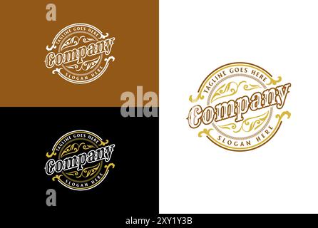 Round Circular Vintage Steampunk Badge Emblem Label Stamp Logo Design Vector Circular Vintage Steampunk Badge Emblem Label Stamp Logo Design Vector Stock Vector