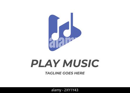 Play Music Video Media Player App Button Icon Logo Design Vector Stock Vector