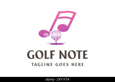 Golf Ball with Music Note for Sport Music Logo Design Vector Stock Vector