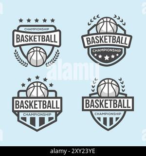 basketball logo template illustration, vector Stock Vector