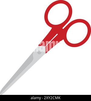 Scissors cartoon. scissors with red handle isolated on white background. Vector illustration. Stock Vector