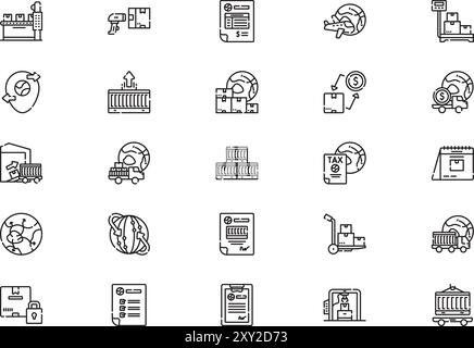 Importing and exporting icons collection is a vector illustration with ...