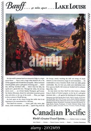 1929 Canadian Pacific Railway Ad - Lake Louise Stock Photo