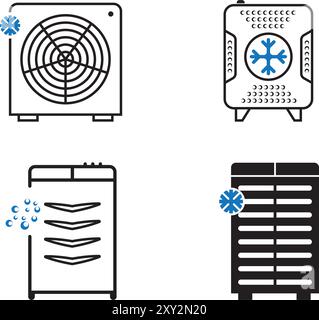 portable air conditioner icon illustration element design Stock Vector