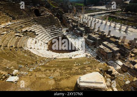 Ruins of the ancient city of Ephesus, located on the territory of Turkey Stock Photo