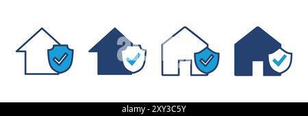 house insurance icon vector. house protection icon. Stock Vector