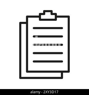 Clipboard icon. Task list symbol. Document holder shape. Simple line illustration. Stock Vector