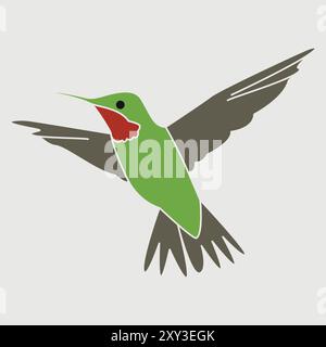 hummingbird animal vector illustration, hummingbird vector, hummingbird illustration, hummingbird silhouette, bird vector, bird illustration. Stock Vector