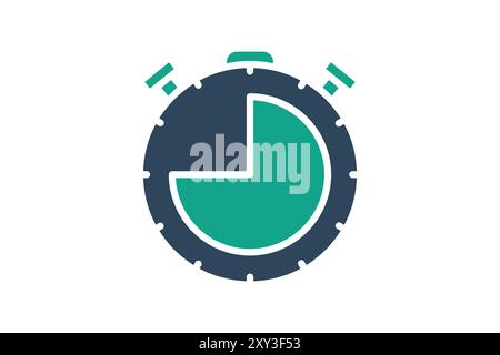 Stopwatch icon. solid icon style. icon related to efficiency. productivity elements vector illustration Stock Vector